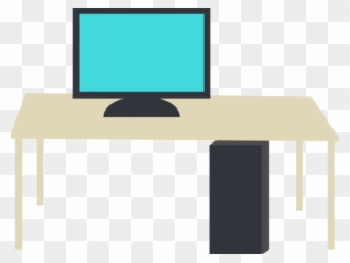 Desk Clipart Small Desk - Clip Art Computer Desk - Png Download