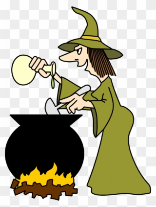 Sturdy Witches Images Free - Witch Cooking In Cauldron Clipart