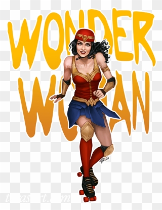 Wonder Woman Clipart Marvel - Wonder Woman En Roller - Png Download