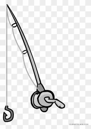 Fishing Rod Clipart - Fishing Rod Clipart Black And White - Png Download
