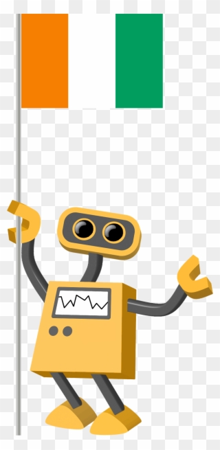 Flag Bot, Ivory Coast - Robot Clipart