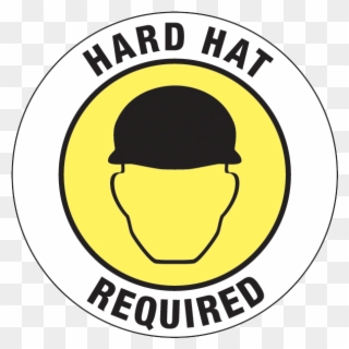 Hard Hat Required Floor Graphic - Circle Clipart
