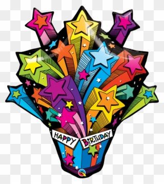 16093 - - - Shooting Stars Birthday Present - Feliz Cumpleaños Estrella Fugaz Clipart