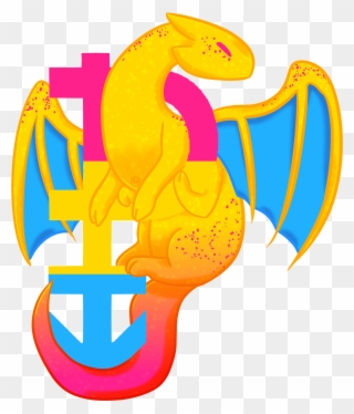 Pan - Pansexual Dragon Clipart
