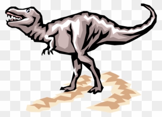 Vector Illustration Of Prehistoric Tyrannosaurus Rex - T Rex Coloring Pages Clipart