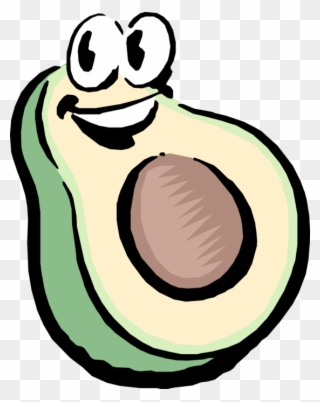 Vector Illustration Of Anthropomorphic Large Berry - Avocado Cartoon Png Clipart