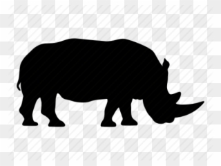 Shadow Clipart Rhino - African Safari Animals Silhouettes - Png Download