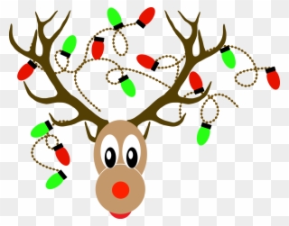 Deer Horn With Christmas Light Vector Clipart