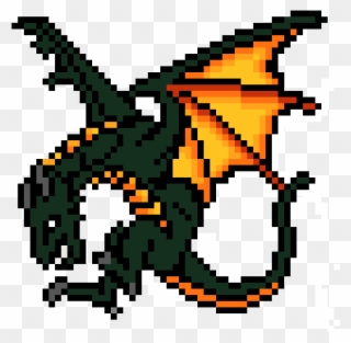 Fire Dragon - Blue Dragon Pixel Art Dragon Clipart