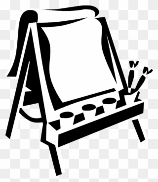 Vector Illustration Of Artist's Easel For Supporting Clipart