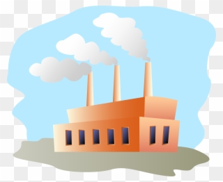 Clipart Of Necessary, Manufacturer And Industries - Buildings With Smoke Cartoon - Png Download