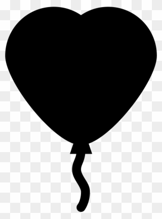 Heart Balloon Filled Icon - Stencil Hot Air Balloon Silhouette Clipart