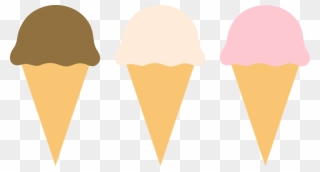 Ice Cream Clipart Border - Ice Cream Cones Strawberry Chocolate Vanilla - Png Download