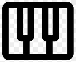 Piano Keys Outlined Instrument Comments - Piano Clipart