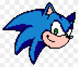 Sonic The Hedgehog - Sonic Head Pixel Art Clipart