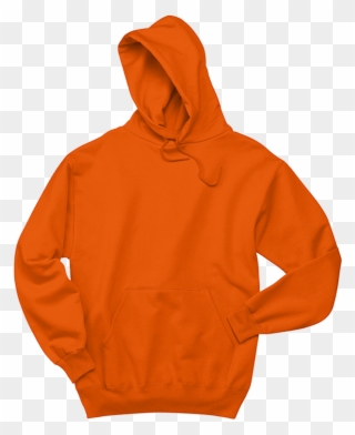 Hoodie Clipart Sweatshirt - Orange Polyester Hoodie - Png Download