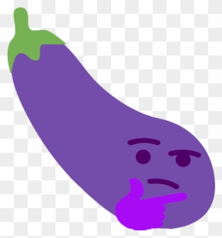 > - Thinking Eggplant - Twemoji Eggplant Clipart