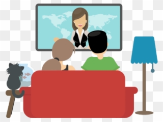 Watch Clipart Family Tv - Person Watching Tv Vector - Png Download