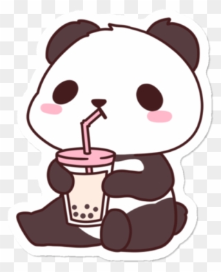 Panda Army Sip Sticker - Illustration Clipart
