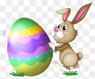 Easter Bunny With Egg Transparent Png - Easter Bunny Gif Transparent Clipart