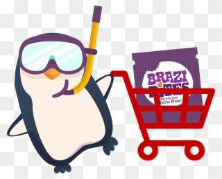 Brazi Bites Cart - Penguin Holding A Balloon Clipart