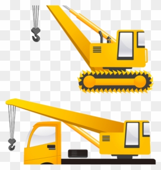 Crane Clipart Heavy Vehicle - Construction Vector - Png Download