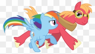 Rainbow Dash Pony Big Mcintosh Mammal Cartoon Vertebrate - Mlp Rainbow Dash And Big Mac Clipart