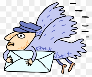 Vector Illustration Of Anthropomorphic Feathered Bird - Mail Carrier Clipart