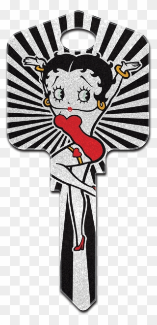 Same Image Front & Back - Betty Boop Glitter Key Clipart