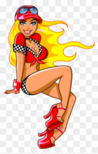 Sexy Sticker - Cool Blonde Cartoon Character Clipart