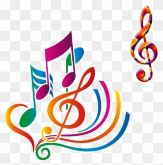 Musical Art Color Notes - Notas Musicais Desenho Coloridas Png Clipart