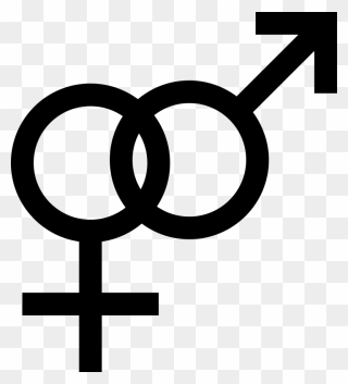 Male And Female Gender Icons - Bisexual Symbol Clipart