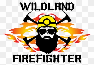 Wildland Firefighter With Beard And Sunglasses Flames - Logos De Incendios Forestales Clipart