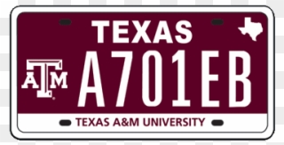 Aggie Plate With Logo Aggie Plate With Maroon - Texas A&m Clipart