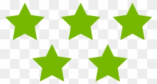 White Paper Stars Icon - Five Stars Green Clipart