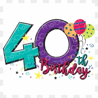 Happy 40th Birthday - Circle Clipart