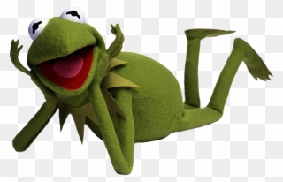 Green Frog Clipart Muppets - Kermit The Frog Laying Down - Png Download