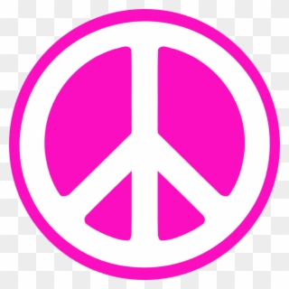 Peace Sign With Flowers Clipart Clipground Hippie Flowers - Peace Sign Pink - Png Download
