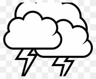 Lightning Clipart Stormy Sky - Thunder Storm Drawing Easy - Png Download