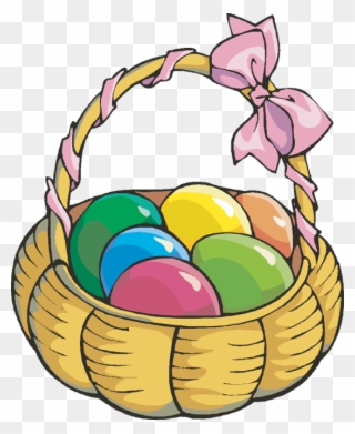 Clipart Of Basket, Easter And Irrigation - Easter Basket And Eggs - Png Download