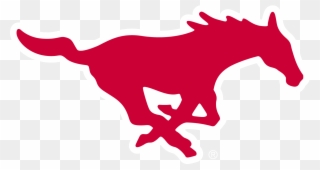 Red With White Outline - Smu Mustangs Logo Clipart