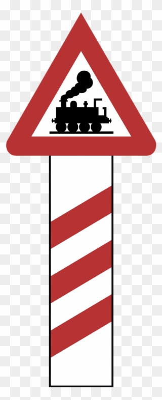 Railway Crossing Warning Road Sign - Дорожный Знак Железнодорожный Переезд Clipart