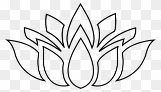 Pin Lotus Clipart Silhouette - Free Lotus Flower Clip Art Black And White - Png Download