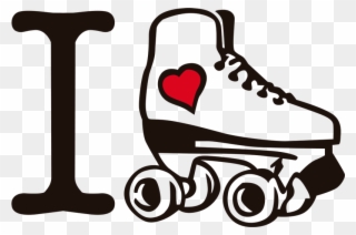 I Love Ice Skating Home Wall Sticker - Love Roller Skating Clipart