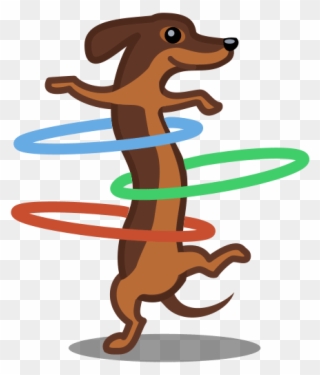 Hula Hoop - Weenie Dogs Lover Animated Clipart