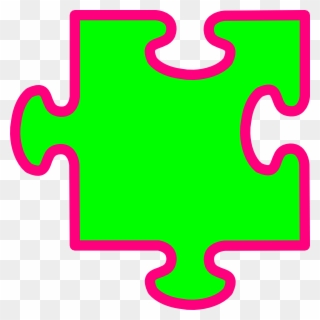 Vivid Green Pink Clip Art At Clker Com Vector Clip - Puzzle Piece Clip Art - Png Download