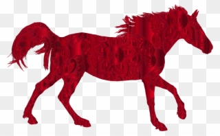 Decorated Horse Vermilion - Dong Vat Art Clipart