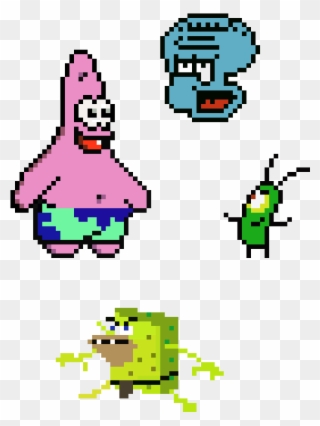 Bikini Bottom - Pixel Bob L Éponge Patrick Clipart