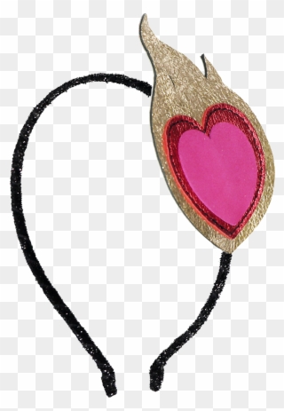 Headband Flaming Heart Black - Heart Clipart