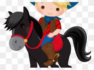 Horse Clipart Wild West - Clip Art Cowboy On Horse - Png Download